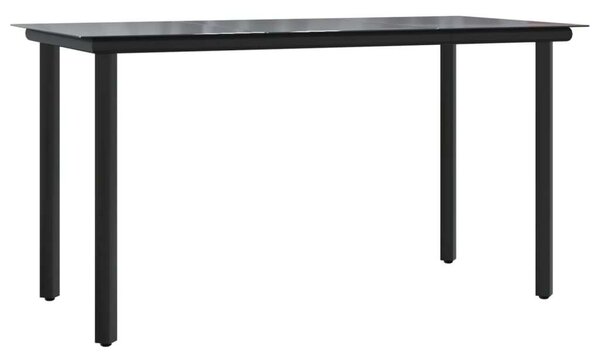 Polyrattan Kerti Étkezőgarnitúra - 7 részes - Fekete-Szürke