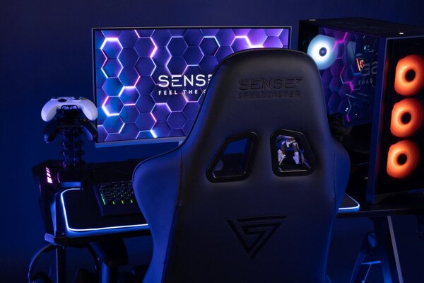 Gamer szék SENSE7 Spellcaster fotel fekete és piros