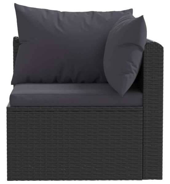VidaXL 4-részes Kerti Ülőgarnitúra - Fekete Polyrattan