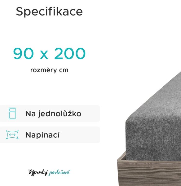 Frottír világoskék lepedő 90x200 cm
