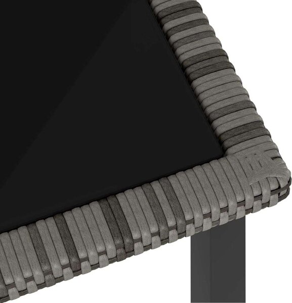 Polyrattan Kerti Étkezőgarnitúra - 5 részes - Szürke