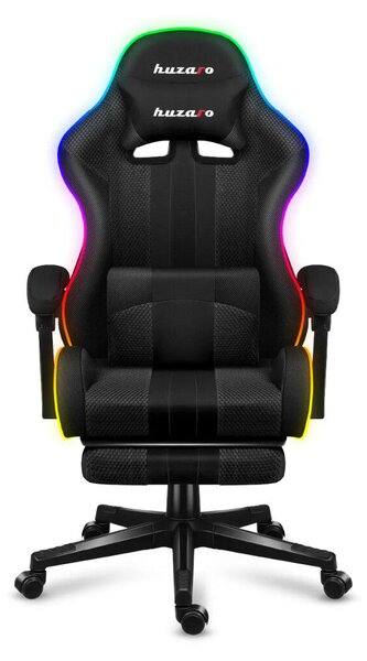 Gamer szék, Pro Force RGB hálós ,lábtartóval ,fekete