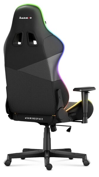 Gamer szék, FORCE RGB LED fekete carbon