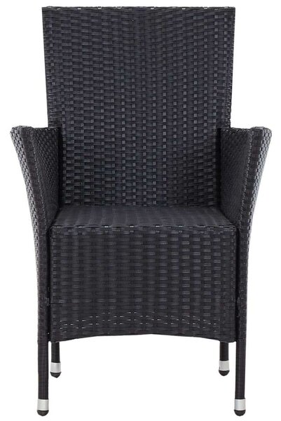 Kertbútor - Polyrattan Étkezőgarnitúra - Fekete - 5 részes