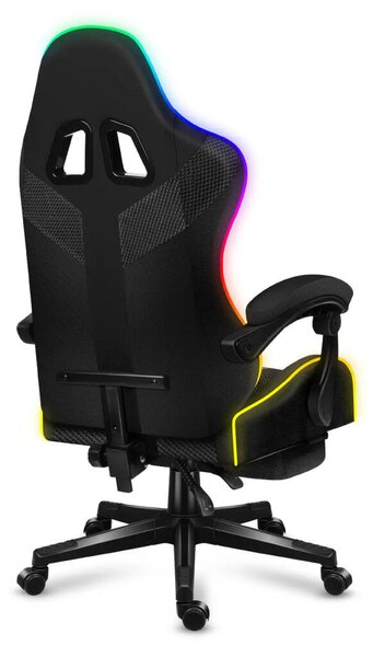 Gamer szék, Pro Force RGB hálós ,lábtartóval ,fekete