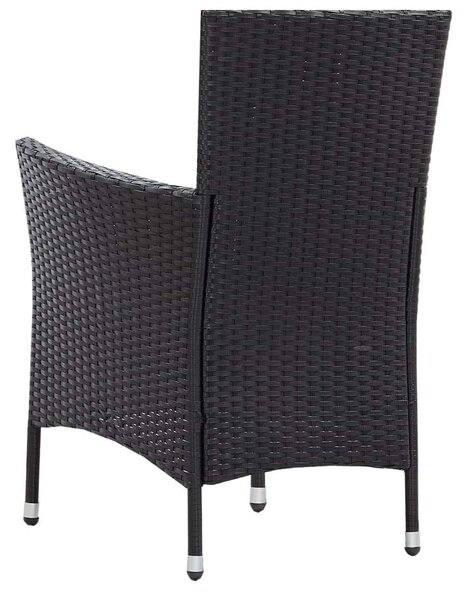 Kertbútor - Polyrattan Étkezőgarnitúra - Fekete - 5 részes