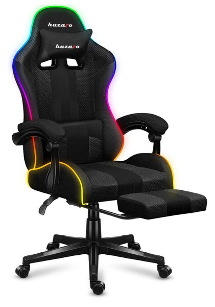 Gamer szék, Pro Force RGB hálós ,lábtartóval ,fekete