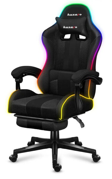 Gamer szék, Pro Force RGB hálós ,lábtartóval ,fekete