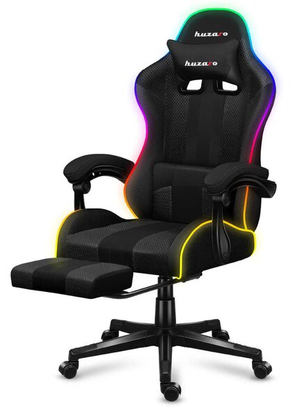 Gamer szék, Pro Force RGB hálós ,lábtartóval ,fekete