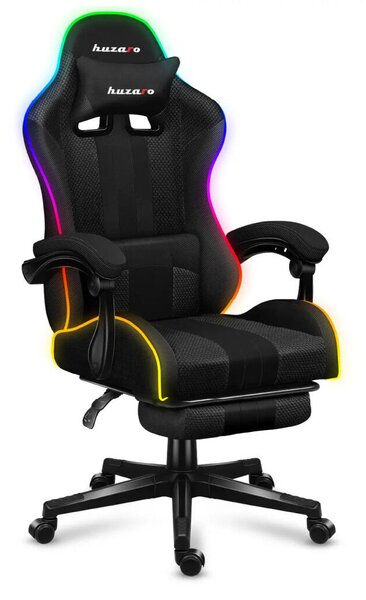 Gamer szék, Pro Force RGB hálós ,lábtartóval ,fekete