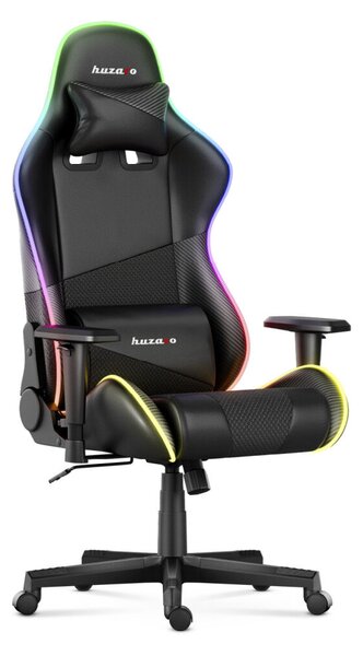 Gamer szék, FORCE RGB LED fekete carbon