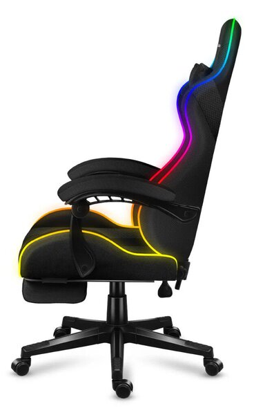 Gamer szék, Pro Force RGB hálós ,lábtartóval ,fekete