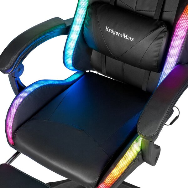 Warrior GX-150 fekete LED Gamer szék