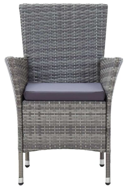Polyrattan Kültéri Étkezőgarnitúra - 7 részes - Szürke
