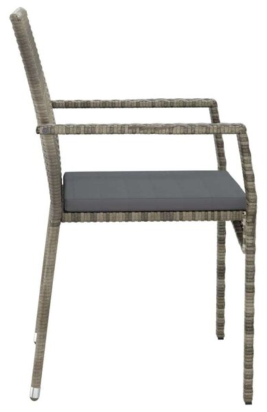 9 részes szürke polyrattan kerti étkezőgarnitúra párnával