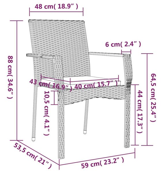9 részes szürke polyrattan kerti étkezőgarnitúra párnával