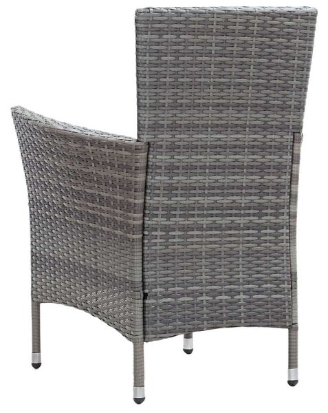Polyrattan Kültéri Étkezőgarnitúra - 7 részes - Szürke