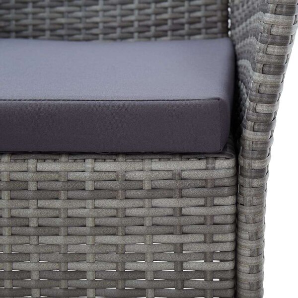 Polyrattan Kültéri Étkezőgarnitúra - 7 részes - Szürke