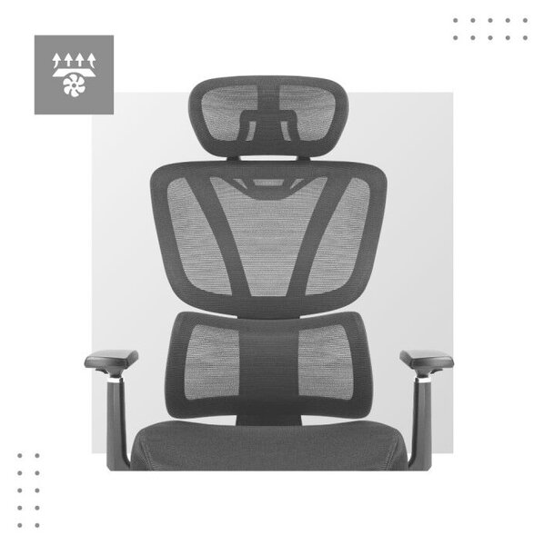 Ergonomikus forgószék ortopéd kényelmes, deréktámasz fekete