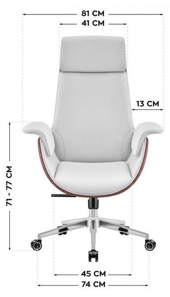 Premium főnöki i forgószék, kényelmes ,modern, műbőr, fehér