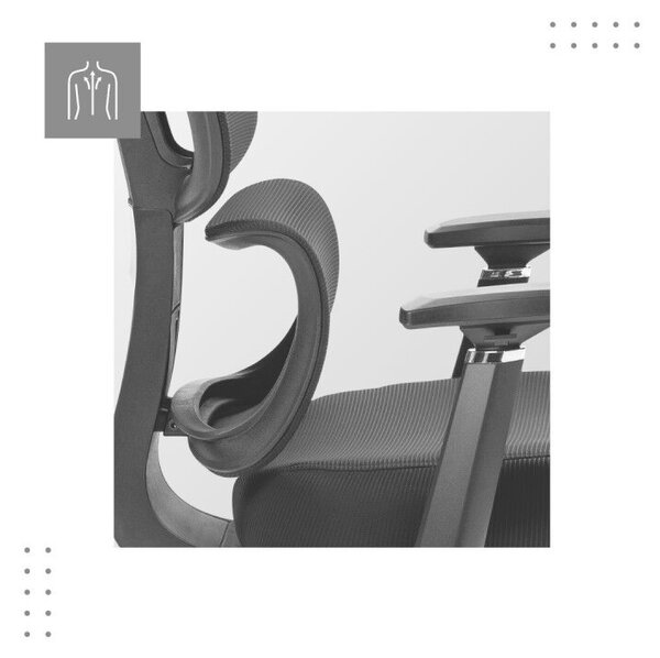 Ergonomikus forgószék ortopéd kényelmes, deréktámasz fekete