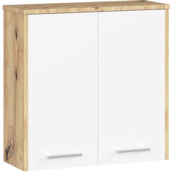 AKORD FIN Fali Fürdőszobai Szekrény Artisan Tölgy-Fehér 60cm