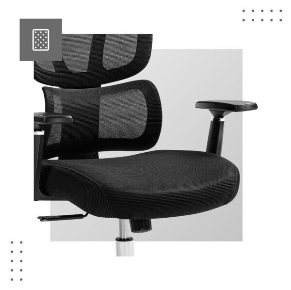 Ergonomikus forgószék ortopéd kényelmes, deréktámasz fekete