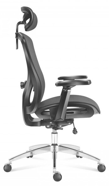 Ergonomikus irodai forgószék, hálós szellőzőanyag, dönthető háttámla, állítható ülésmélység, fekete