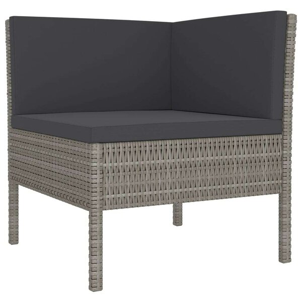 Polyrattan Kerti Ülőgarnitúra - 11 részes - Szürke