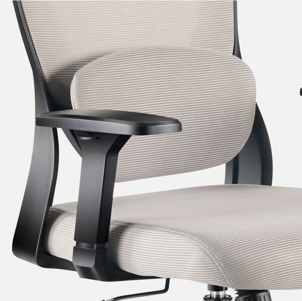 Ergonomikus irodai forgószék kartámaszokkal, deréktámasszal, hálós anyaggal, szürke