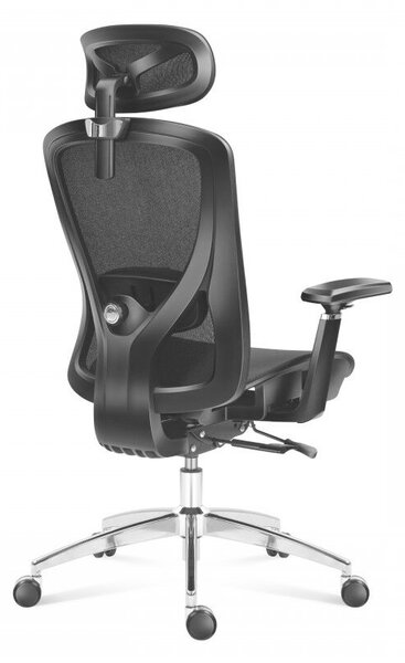 Ergonomikus irodai forgószék, hálós szellőzőanyag, dönthető háttámla, állítható ülésmélység, fekete