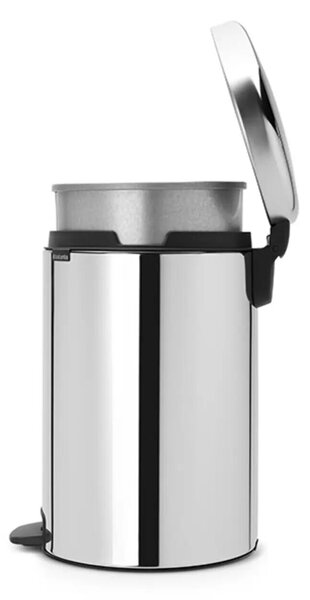 Brabantia NewIcon 649048 pedálos szemetes, 20 l, puha záródású, csúszásgátló aljjal, fém belső vödörrel, rozsdamentes acél