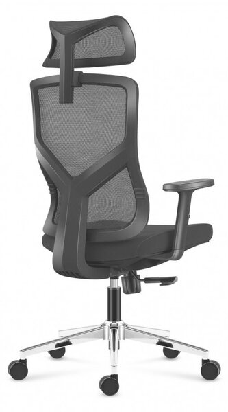 Ergonomikus irodai forgószék, állítható magasság, fejtámla és deréktámasz, hálós anyag, fekete