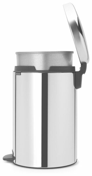 Brabantia NewIcon 649048 pedálos szemetes, 20 l, puha záródású, csúszásgátló aljjal, fém belső vödörrel, rozsdamentes acél