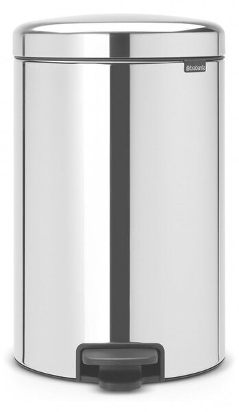 Brabantia NewIcon 649048 pedálos szemetes, 20 l, puha záródású, csúszásgátló aljjal, fém belső vödörrel, rozsdamentes acél