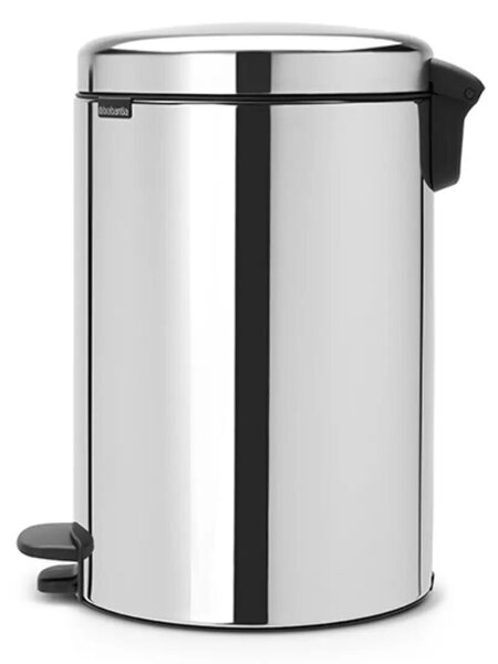 Brabantia NewIcon 649048 pedálos szemetes, 20 l, puha záródású, csúszásgátló aljjal, fém belső vödörrel, rozsdamentes acél