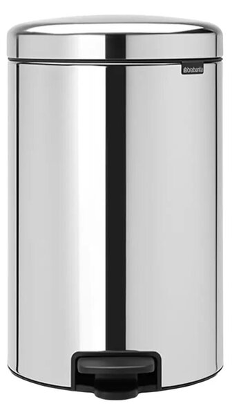 Brabantia NewIcon 649048 pedálos szemetes, 20 l, puha záródású, csúszásgátló aljjal, fém belső vödörrel, rozsdamentes acél