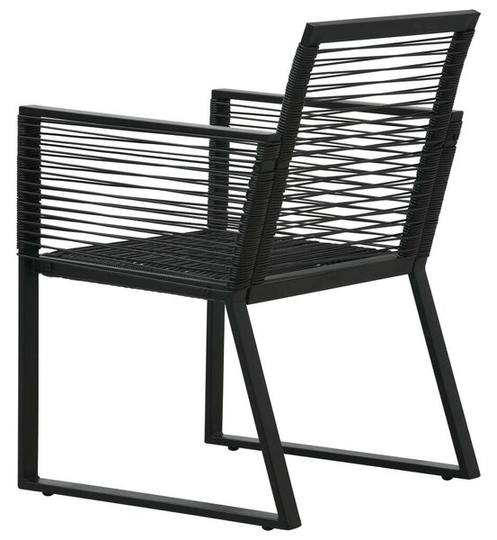 Kültéri Étkezőgarnitúra - Fekete PVC Rattan - 8 Fős