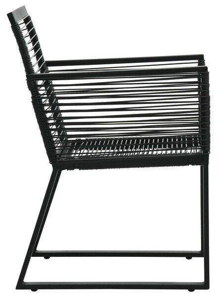 Kültéri Étkezőgarnitúra - Fekete PVC Rattan - 8 Fős