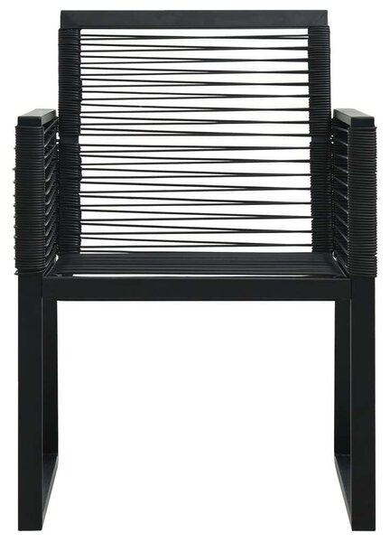 Kültéri Étkezőgarnitúra - Fekete PVC Rattan - 8 Fős