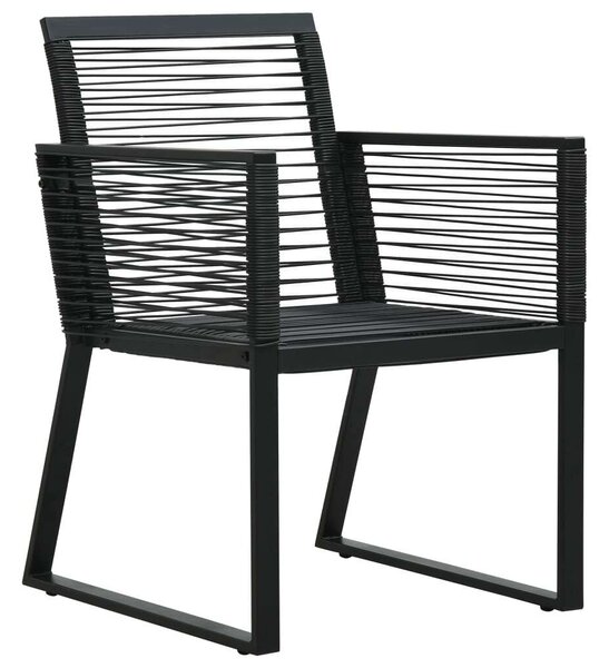 Kültéri Étkezőgarnitúra - Fekete PVC Rattan - 8 Fős