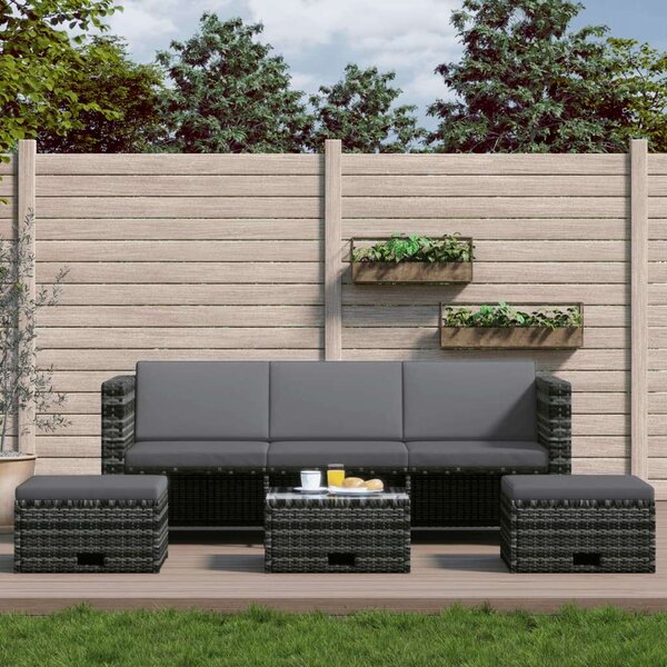 VidaXL - Polyrattan Kerti Bútorszett - 4-részes - Szürke