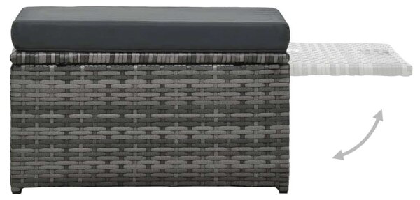 VidaXL - Polyrattan Kerti Bútorszett - 4-részes - Szürke