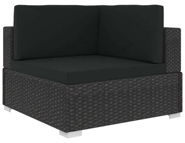 Polyrattan Kerti Bútorszett - 6 részes - Fekete