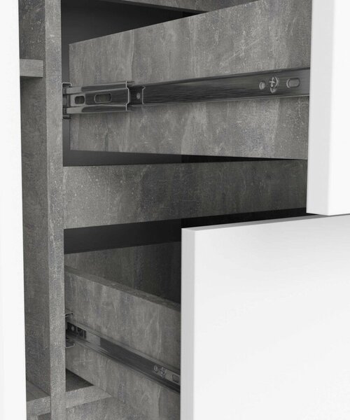 Akord K100 Modern Komód Laminált Beton-Fehér