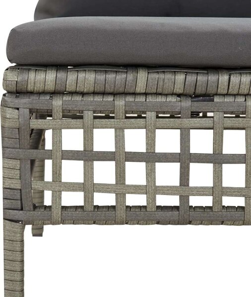 Polyrattan Kerti Ülőgarnitúra - 5 részes - Szürke