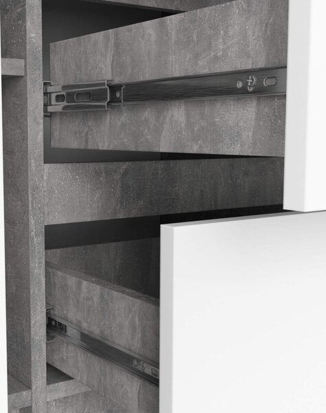 Akord K100 Modern Komód Laminált Beton-Fehér