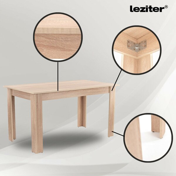 Leziter Zara 6+1 étkező garnitúra fekete-sonoma tölgy