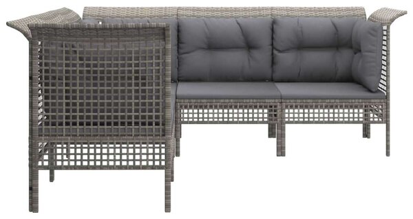 Polyrattan Kerti Ülőgarnitúra - 5 részes - Szürke