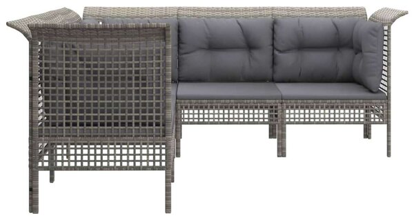 Polyrattan Kerti Ülőgarnitúra - 5 részes - Szürke
